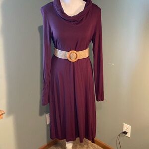 Simply Vera Vera Wang plum colored knit dress. Size medium.